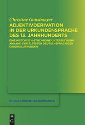 Adjektivderivation in der Urkundensprache des 13. Jahrhunderts