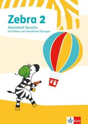 Zebra 2, Arbeitsheft Sprache mit Videos und interaktiven &Uuml;bungen Klasse 2