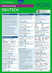 PONS Kommasetzung Deutsch auf einen Blick