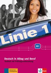 Linie 1 - Testheft mit Pr&uuml;fungsvorbereitung B1, m. Audio-CD