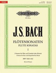 Sechs Sonaten f&uuml;r Fl&ouml;te und Klavier: Sonaten h-Moll BWV 1030, Es-Dur BWV1031, A-Dur BWV 1032, Fl&ouml;te und Klavier