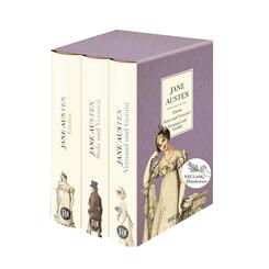 3 B&uuml;cher von Jane Austen im Schuber - Emma, Stolz und Vorurteil, Verstand und Gef&uuml;hl - Reclam