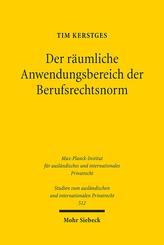 Der r&auml;umliche Anwendungsbereich der Berufsrechtsnorm