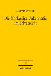 Die fahrl&auml;ssige Unkenntnis im Privatrecht