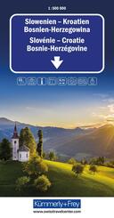 K&uuml;mmerly+Frey Strassenkarte Slowenien, Kroatien, Bosnien-Herzegowina 1:500.000