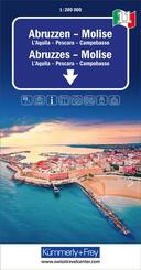 K&uuml;mmerly+Frey Regional-Strassenkarte 11 Abruzzen, Molise 1:200.000