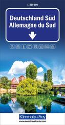 K&uuml;mmerly+Frey Strassenkarte Deutschland S&uuml;d 1:500.000