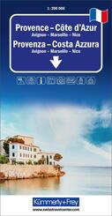 K&uuml;mmerly+Frey Regional-Strassenkarte Provence, C&ocirc;te d'Azur 1:200.000
