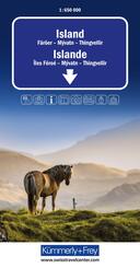 K&uuml;mmerly+Frey Strassenkarte Island 1:650.000