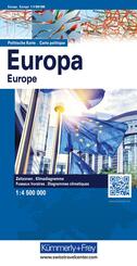 K&uuml;mmerly+Frey Welt- und Kontinentkarte Europakarte politisch 1:4,5 Mio.
