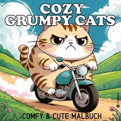 Katzen Malbuch - Cozy Malbuch - Grumpy Cats Malbuch - Malbuch mit Katzen