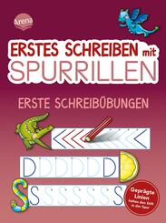 Erstes Schreiben mit Spurrillen. Erste Schreib&uuml;bungen
