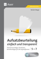 Aufsatzbeurteilung einfach und transparent 5-7, m. 1 CD-ROM
