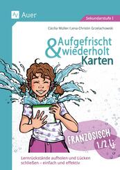 Aufgefrischt-und-wiederholt-Karten Franz&ouml;sisch 1-2, m. 1 Beilage