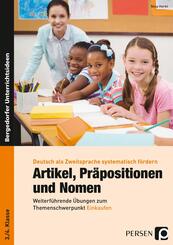 Artikel, Pr&auml;positionen und Nomen - Einkaufen 3./4. Klasse