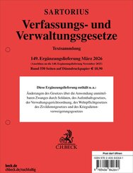 Verfassungs- und Verwaltungsgesetze 149. Erg&auml;nzungslieferung