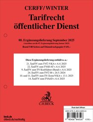 Tarifrecht &ouml;ffentlicher Dienst  88. Erg&auml;nzungslieferung