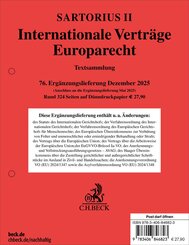Sartorius II. Internationale Vertr&auml;ge, Europarecht  76. Erg&auml;nzungslieferung