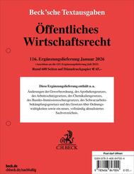 &Ouml;ffentliches Wirtschaftsrecht  116. Erg&auml;nzungslieferung