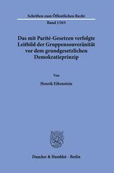 Das mit Parit&eacute;-Gesetzen verfolgte Leitbild der Gruppensouver&auml;nit&auml;t vor dem grundgesetzlichen Demokratieprinzip.