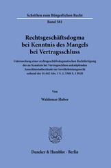 Rechtsgesch&auml;ftsdogma bei Kenntnis des Mangels bei Vertragsschluss