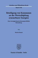 Beteiligung von Kommunen an der Wertsch&ouml;pfung erneuerbarer Energien