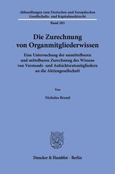 Die Zurechnung von Organmitgliederwissen