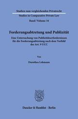 Forderungsabtretung und Publizit&auml;t