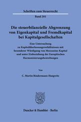 Die steuerbilanzielle Abgrenzung von Eigenkapital und Fremdkapital bei Kapitalgesellschaften