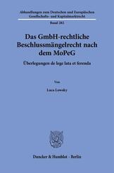 Das GmbH-rechtliche Beschlussm&auml;ngelrecht nach dem MoPeG