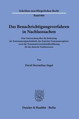 Das Benachrichtigungsverfahren in Nachlasssachen