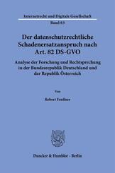 Der datenschutzrechtliche Schadenersatzanspruch nach Art. 82 DS-GVO