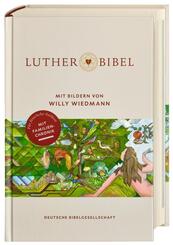 Lutherbibel mit Bildern von Willy Wiedmann. Mit Apokryphen und Familienchronik. Altes und Neues Testament mit den sch&ouml;nsten Bibel-Bildern des Stuttgarter K&uuml;nstlers auf 36 Farbseiten.
