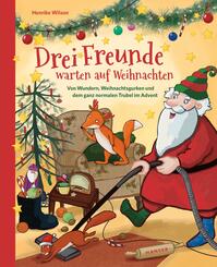 Drei Freunde warten auf Weihnachten