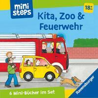 ministeps Mein erster Bücher-Würfel: Kita, Zoo und Feuerwehr (Bücher-Set) - ab 18 Monate