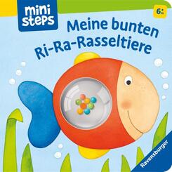 Meine bunten Ri-Ra-Rasseltiere - Rasselbuch für Kinder ab 6 Monaten, Baby-Buch, Spielbuch