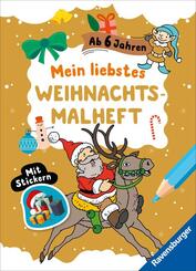 Mein liebstes Weihnachtsmalheft mit Stickern ab 6