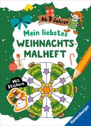 Mein liebstes Weihnachtsmalheft mit Stickern ab 7