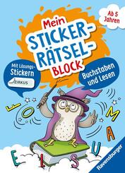 Mein Stickerrätselblock: Buchstaben und Lesen