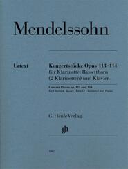 Felix Mendelssohn Bartholdy - Konzertst&uuml;cke op. 113 und 114 f&uuml;r Klarinette, Bassetthorn (2 Klarinetten) und Klavier