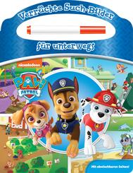 PAW Patrol - Verr&uuml;ckte Such-Bilder f&uuml;r unterwegs - Wimmelbuch - Pappbilderbuch mit Stift und abwischbaren Seiten