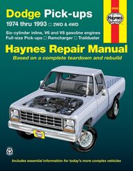 Dodge Ramcharger & Trailduster full-size pick-ups (1974-1993) Haynes Repair Manual (USA)