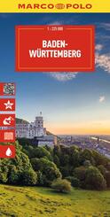 MARCO POLO Reisekarte Deutschland 11 Baden-W&uuml;rttemberg 1:225.000