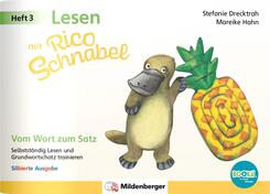 Lesen mit Rico Schnabel, Heft 3: Vom Wort zum Satz - silbierte Ausgabe, f&uuml;r BOOKii&reg;