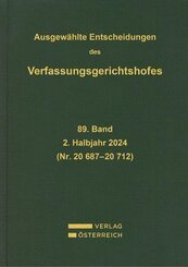 Ausgew&auml;hlte Entscheidungen des Verfassungsgerichtshofes 89. Band