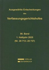 Ausgew&auml;hlte Entscheidungen des Verfassungsgerichtshofes