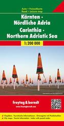 Freytag & Berndt Autokarte Kärnten, Nördliche Adria. Carintia, Mar de Adriatic del norte. Karinthie, Noord-Adriatische Z