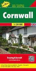 Freytag & Berndt Autokarte Cornwall, Top 10 Tips 1:150.000. Cornualles. Cornouailles