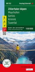 freytag & berndt Wanderkarte WK 152 Zillertaler Alpen, Mayrhofen - Gerlos - Krimml - Tuxertal 1:50.000