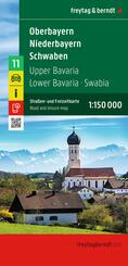 freytag & berndt Stra&szlig;enkarte Oberbayern - Niederbayern - Schwaben 1:150.000